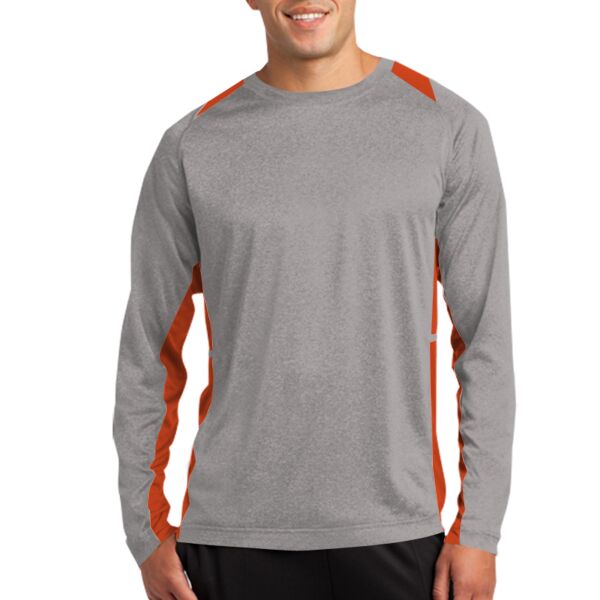 Sport Tek Long Sleeve Heather Colorblock Contender Tee ST361LS Long Sleeve Heather Colorblock Contender Tee Thumbnail