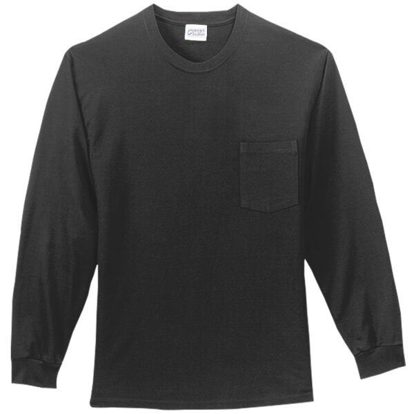 Port & Company Tall Long Sleeve Essential Pocket Tee PC61LSPT Tall Long Sleeve Essential Pocket Tee Thumbnail