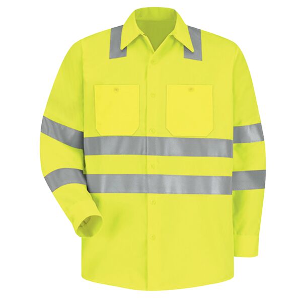 Men's High Visibility Safety Long Sleeve Work Shirt Thumbnail