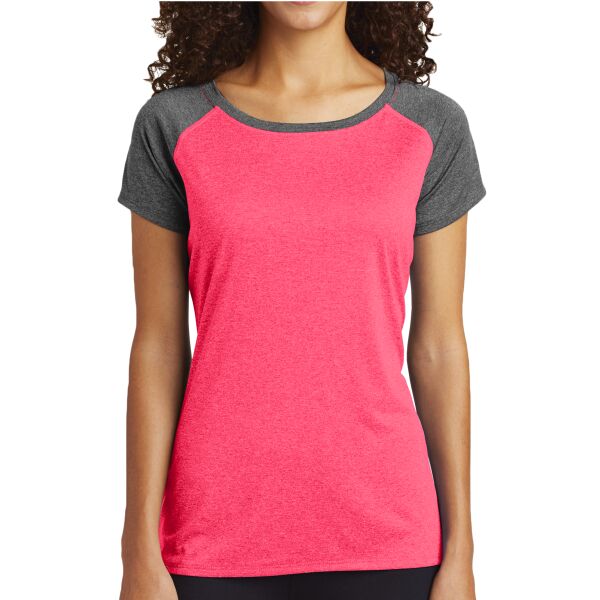 Sport Tek Women's Heather On Heather Contender Scoop Neck Tee LST362 Women's Heather On Heather Contender Scoop Neck Tee Thumbnail