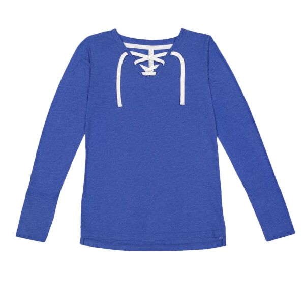 Women's Fine Jersey Lace-Up Long Sleeve T-Shirt Thumbnail