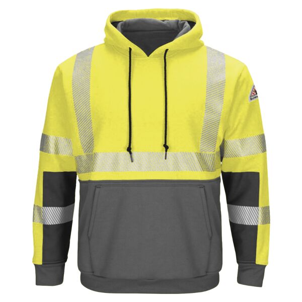 Bulwark Men's Hi-Visibility Color-Blocked Hooded Sweatshirt SMB4 Men's Hi-Visibility Color-Blocked Hooded Sweatshirt Thumbnail