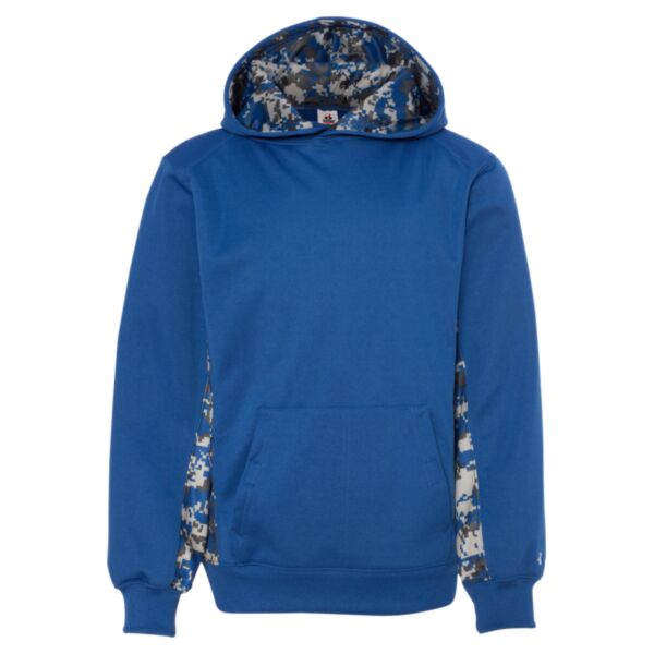 Badger Youth Digital Camo Colorblock Performance Fleece Hooded Sweatshirt 2464 Youth Digital Camo Colorblock Performance Fleece Hooded Sweatshirt Thumbnail